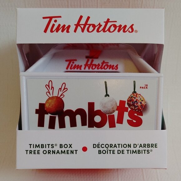 2020 NWT Tim Hortons Timbits White Box Christmas Tree Ornament - Picture 1 of 5